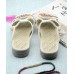 White Embroideried Cotton Flip Flops